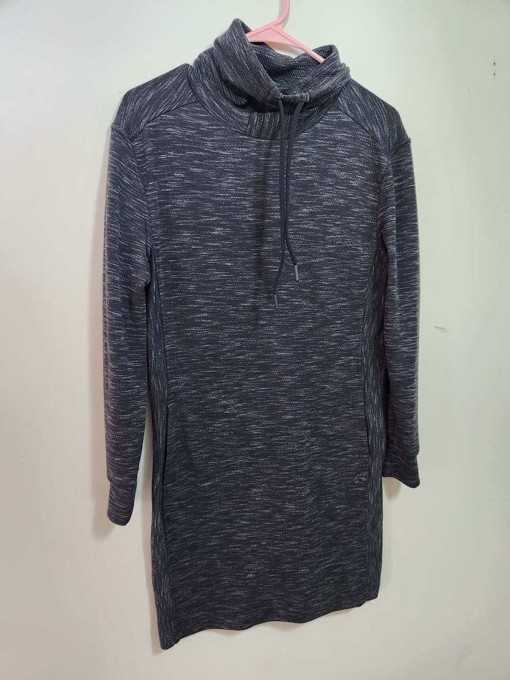 Prana Womens Charcoal Space-Dye Turtleneck Pullover Dress Small